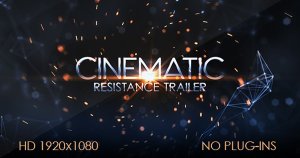 电影预告片动感开场AE模板 Resistance Cinematic Trailer