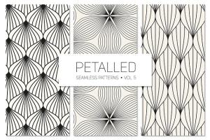 花瓣无缝图案纹理集 Petalled Seamless Patterns Set 5