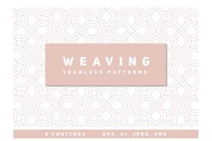 简约编织线条无缝图案集 Weaving Seamless Patterns Set