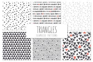 三角形图案无缝纹理集 Triangles. Seamless Patterns Set 5