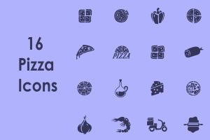 16款披萨美食icon图标 16 PIZZA simple icons