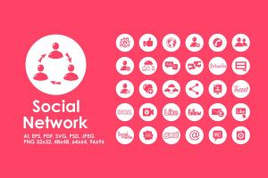 简洁网络社交应用图标  Social network icons