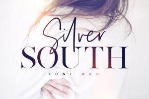 时尚的衬线字体和脚本字体 Silver South Font Duo