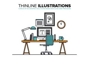 细线概念插画集合 Thinline Illustrations Collection