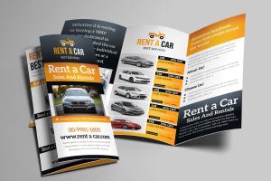汽车租赁宣传三折页小册子  Rent a Car Trifold Brochure
