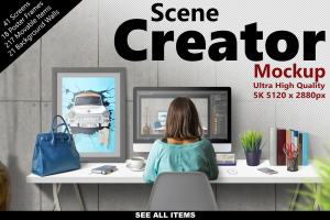 5K高清场景生成模板 SCENE CREATOR 5K Mockup（场景模板、海报、独立元素&背景）