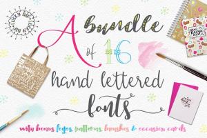 创意英文手写字体合集 Handlettered Font Bundle