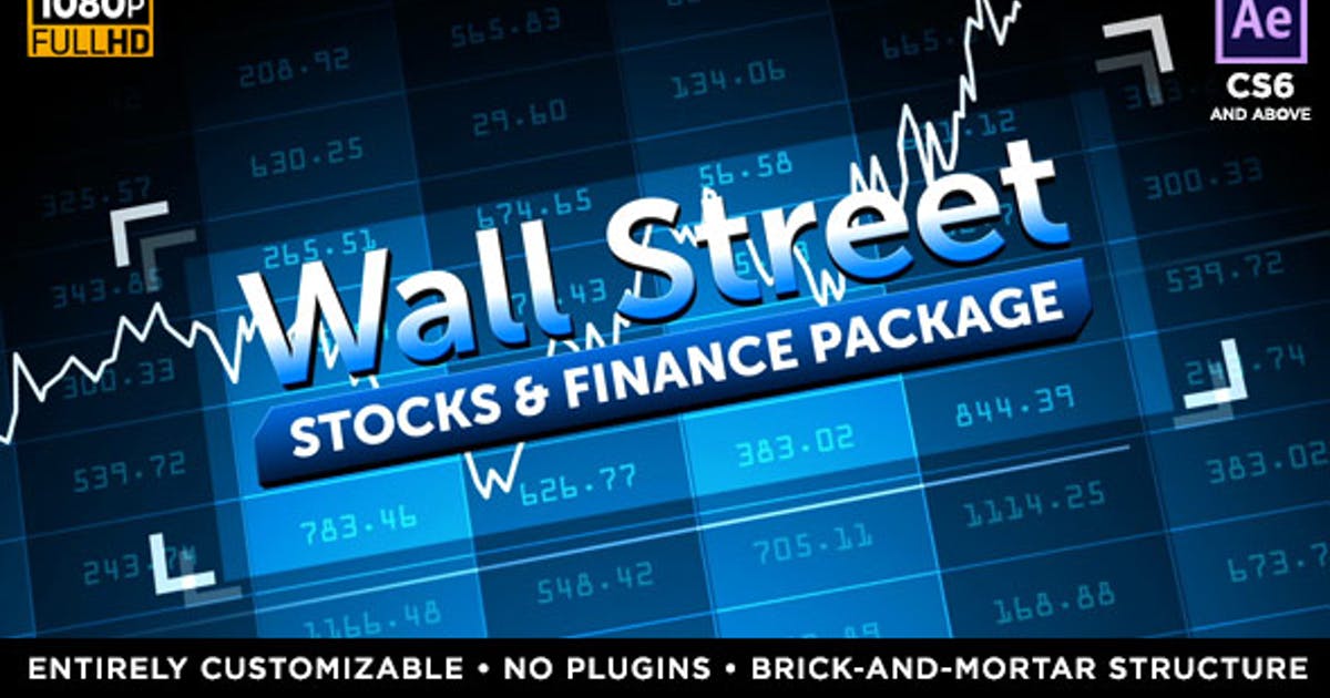 华尔街股市播报节目AE模板 Wall Street – Stock Market and Finance Package