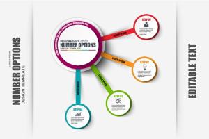 业务流程/选项步骤信息图表元素模板  Business Number Options Infographic