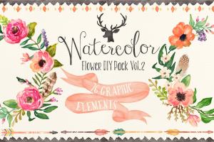 水彩花卉DIY包装第2卷 Watercolor flower DIY pack Vol.2