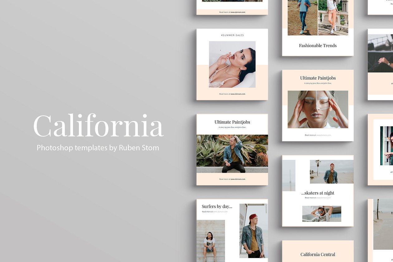 时尚摄影社交媒体模板 California Social Media Templates