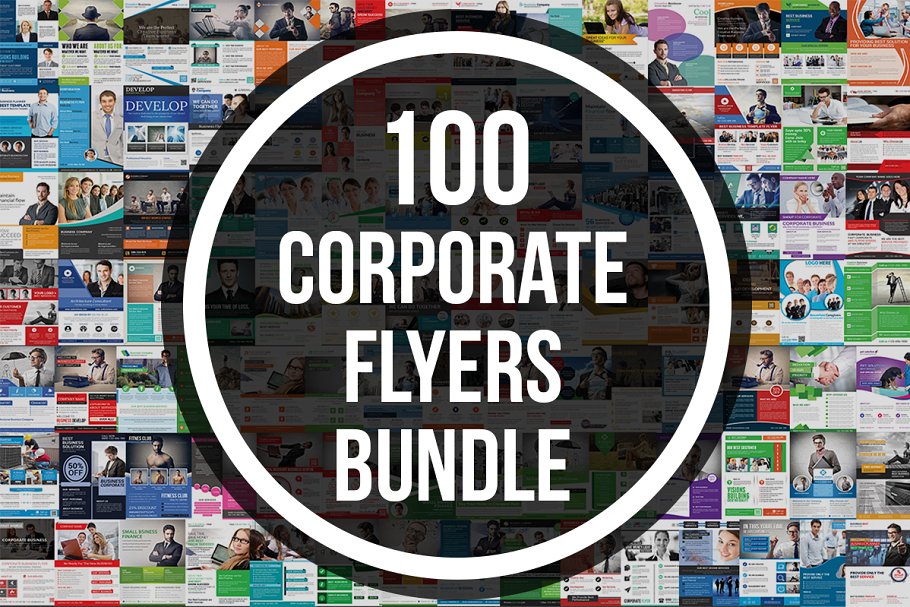 极力推荐：100款企业商业宣传适用传单模板 100 Corporate Flyers Bundle