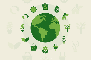 绿色生态环境概念图标集 Eco earth and green icons