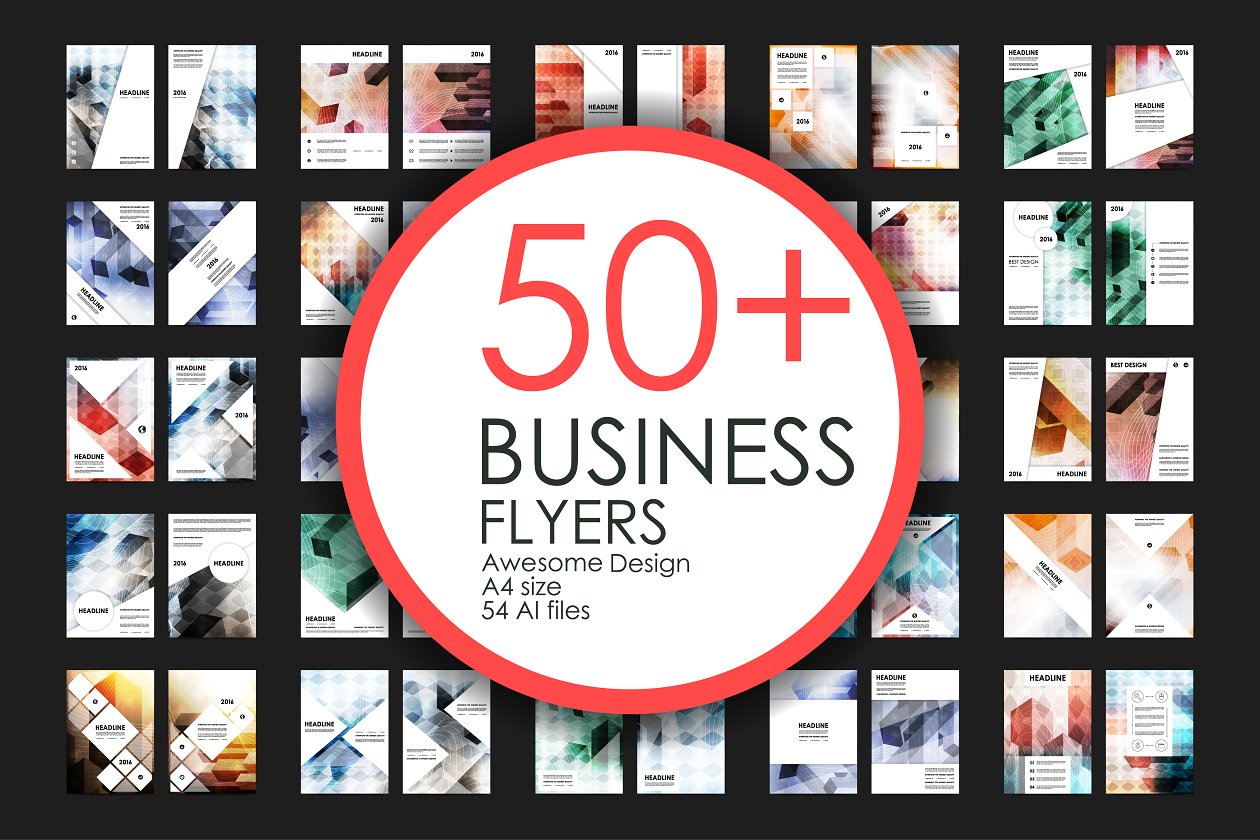50+商业企业介绍宣传传单模板 50+ Business Flyers Bundle