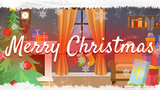圣诞节祝福场景动画Logo设计预览视频AE模板 Merry Christmas Logo