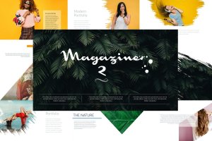 时尚杂志设计风格PPT幻灯片模板下载 MAGAZINE 2 Powerpoint template