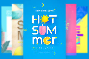 12款韩国时尚的夏季促销&折扣创意海报PSD模板下载[psd]