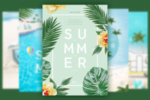 10款韩国时尚夏季沙滩假日休闲主题的海报PSD模板下载 1.12 GB[psd]