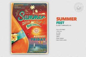 夏日女性内衣比基尼促销海报设计模板v4 Summer Fest Flyer Template V4