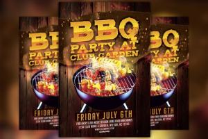 夏季烧烤派对传单模板 BBQ Party Flyer Template