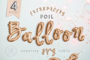 创意铝箔气球彩色位图字体 FoilBalloon – Color bitmap font