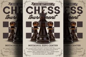 国际象棋比赛海报设计模板 Chess Tournament Flyer Template