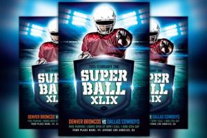 超级球类游戏XLIX传单模板 Super Ball Game XLIX Flyer Template