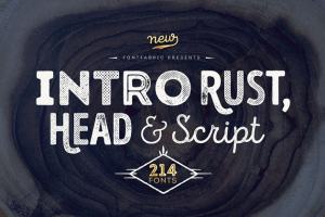 200+款创意英文字体大礼包[价值279刀] Intro Rust – pack of 214 fonts