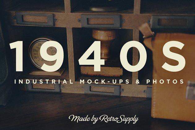 复古怀旧风格工业设计样机模板大合集[1.05GB] 1940s Industrial Design Mock-Ups