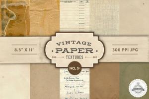 一套复古纸、信封及橱柜纹理 NO.9  Vintage Paper Textures – No. 9