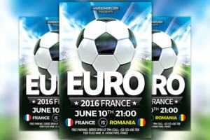 欧洲杯足球传单模板 Euro Soccer Flyer Template