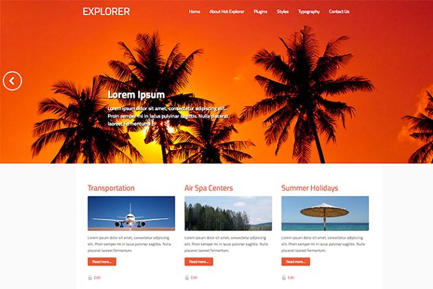 热带旅游主题WordPress建站模板 Hot Explorer