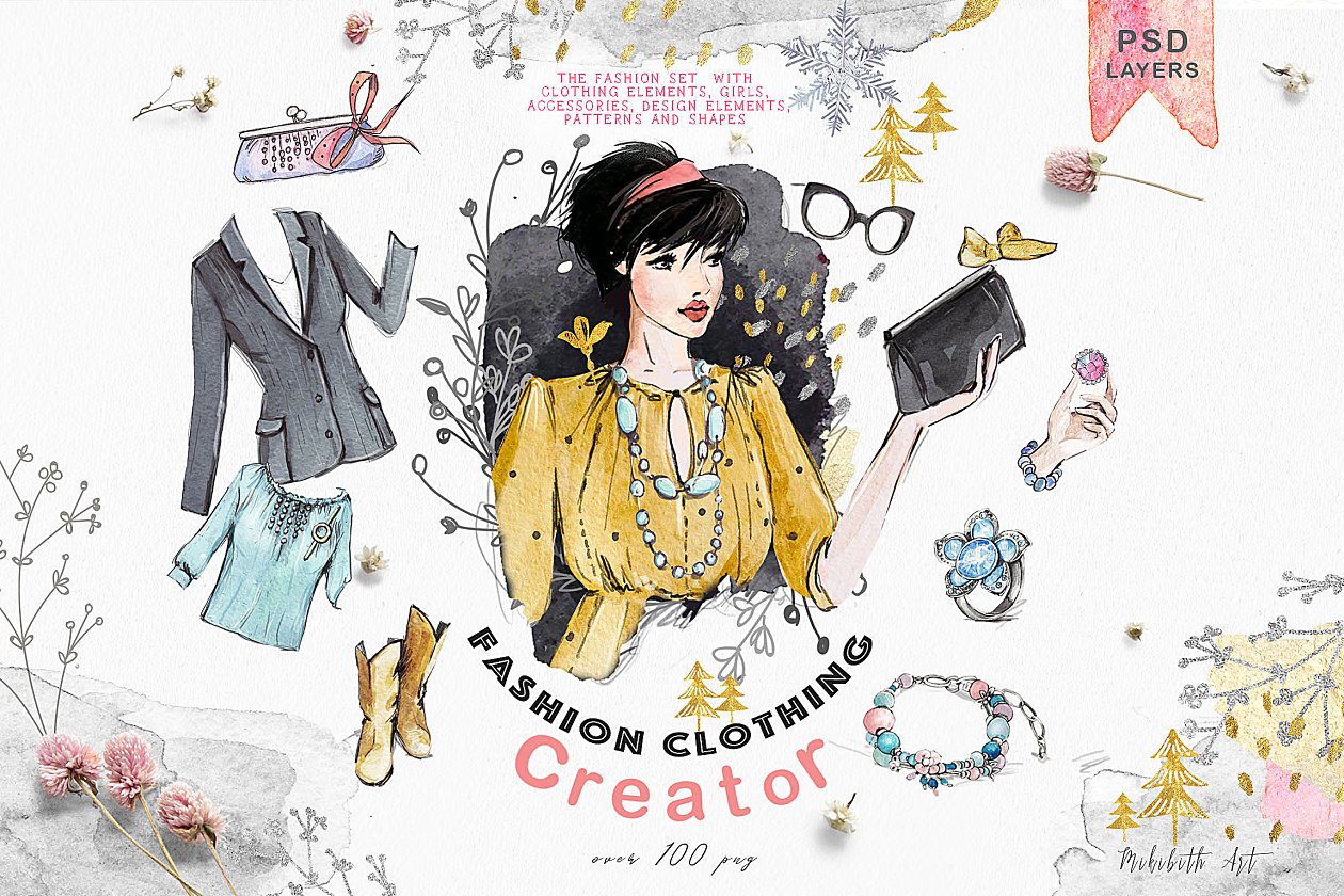 时尚服饰插画设计素材包 Fashion clothing creator