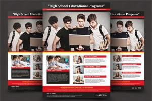 开学季教育机构单张印刷传单模板 High School Flyer Templates
