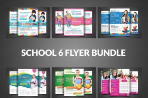学校教育机构推广传单打印模板 School Admission Flyer Bundle