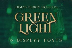 复古风格品牌VI设计英文衬线字体 Green Light – 6 Vintage Style Fonts
