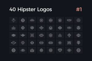 40个复古时尚潮人徽标模板V.1 40 Hipster Logos Vol. 1