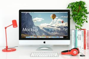 5K分辨率iMac实景场景样机模板 iMac Mockup – 5k – (1 PSD)