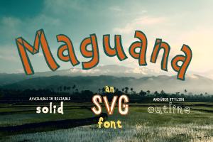 复古风格英文手写SVG字体  Maguana ~ Hand-drawn SVG Font