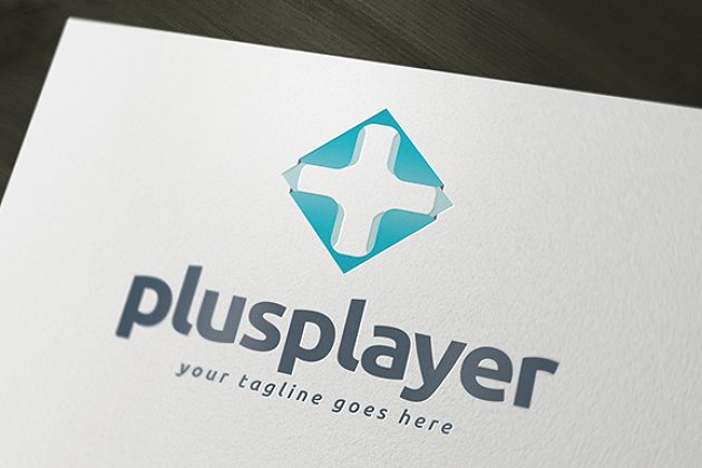 高级玩家游戏主题 Logo 模板 Plus Player Logo Template