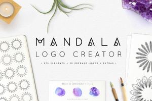 曼荼罗风格创意Logo设计素材合集 Mandala Logo Creator Kit