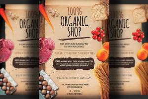 有机蔬果商店传单模板 Organic Shop Flyer Template