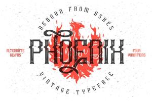 复古欧美旧时代英文字体 Phoenix vintage font