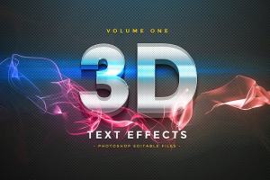 3D文字设计效果图层样式v1 3D Text Effects Vol.1