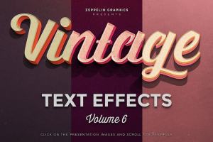 复古怀旧风格文本图层纹理v6 Vintage Text Effects Vol.6