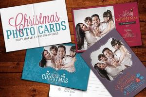 自制圣诞节日英语贺卡模板 Christmas Photo Cards