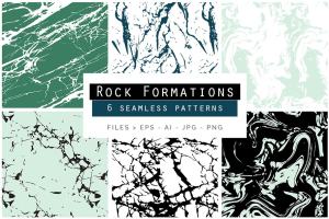 岩石和大理石无缝图案纹理 Rock & Marble Seamless Patterns