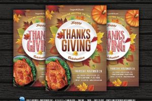 感恩节主题活动传单海报模板 Thanksgiving Flyer