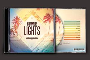 夏日之光音乐CD封面模板 Summer Lights CD Cover Artwork