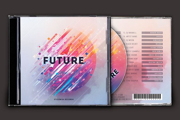 抽象未来风音乐CD封面模板 Future CD Cover Artwork